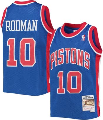 Youth Mitchell & Ness Dennis Rodman Blue Detroit Pistons 1988-89 Hardwood Classics Swingman Jersey