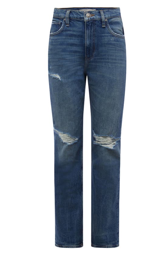 Hudson Jade Ripped High Waist Straight Leg Jeans In Asteroid