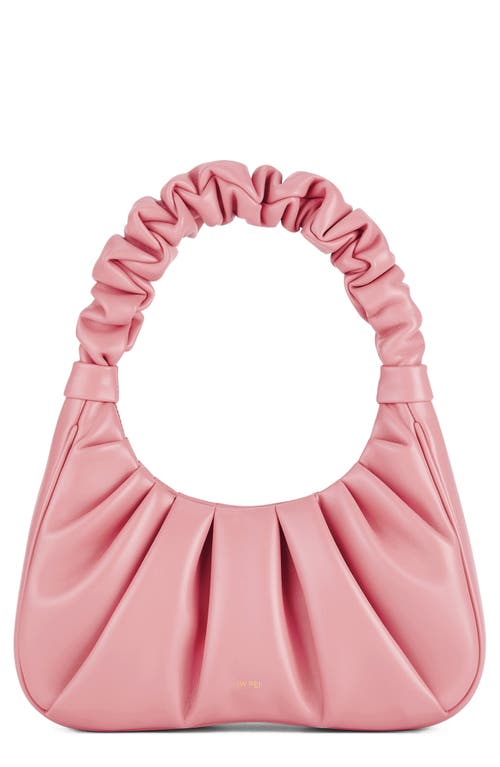 Gabbi Ruched Faux Leather Hobo Bag in Coral Almond