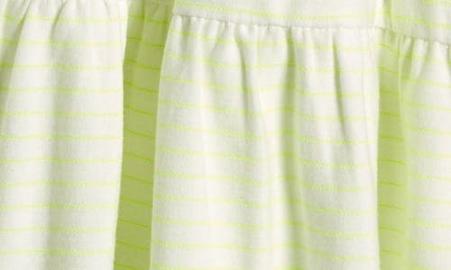 Tucker + Tate Kids' Stripe Tiered Romper In Yellow Neon- White Stripe