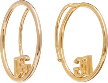 Dolce & Gabbana DG Logo Over the Ear Hoop Earrings