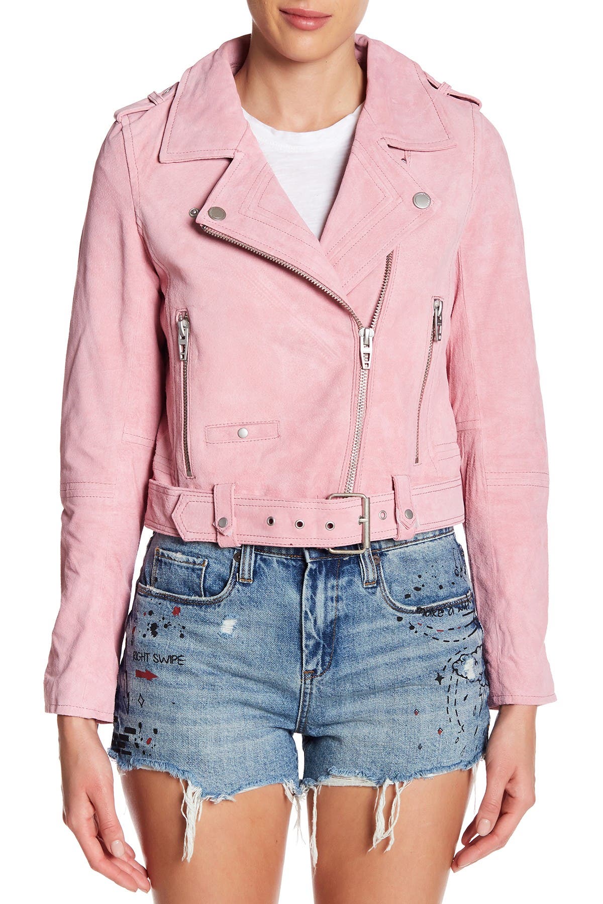 BLANKNYC Denim Morning Suede Moto Jacket Nordstrom Rack
