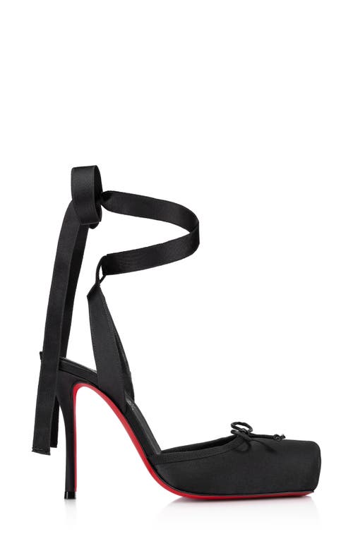 Christian Louboutin Cassia Lace-up Slingback Pump In Black/lin Black