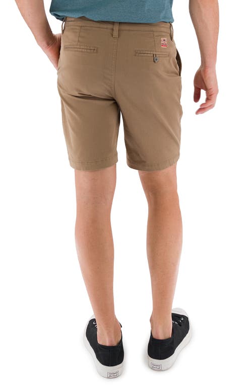 Shop Devil-dog Dungarees 9-inch Performance Stretch Chino Shorts In Dark Beige/khaki