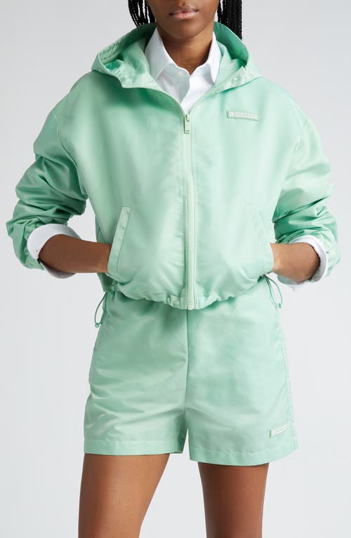 Shop Sporty And Rich Sporty & Rich Good Health Hooded Nylon Windbreaker In Thyme