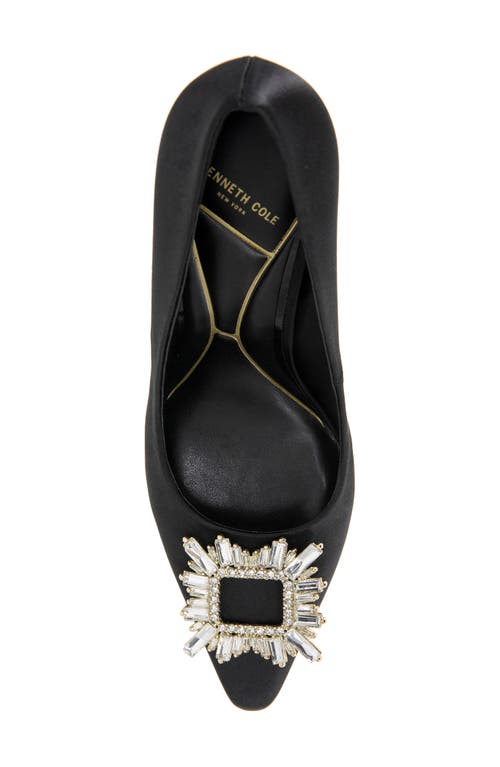 Kenneth Cole Quinnly Jewel Pointed Toe Pump In Black Satin