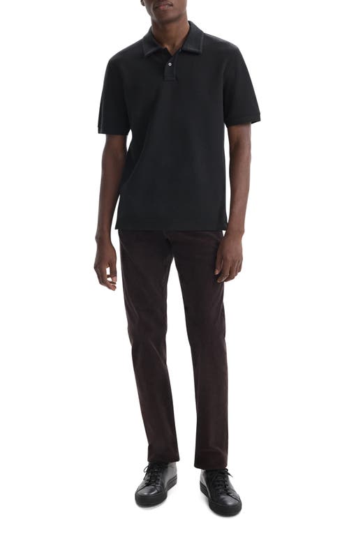 Theory Delroy Double Pique Regular Fit Polo Shirt In Black