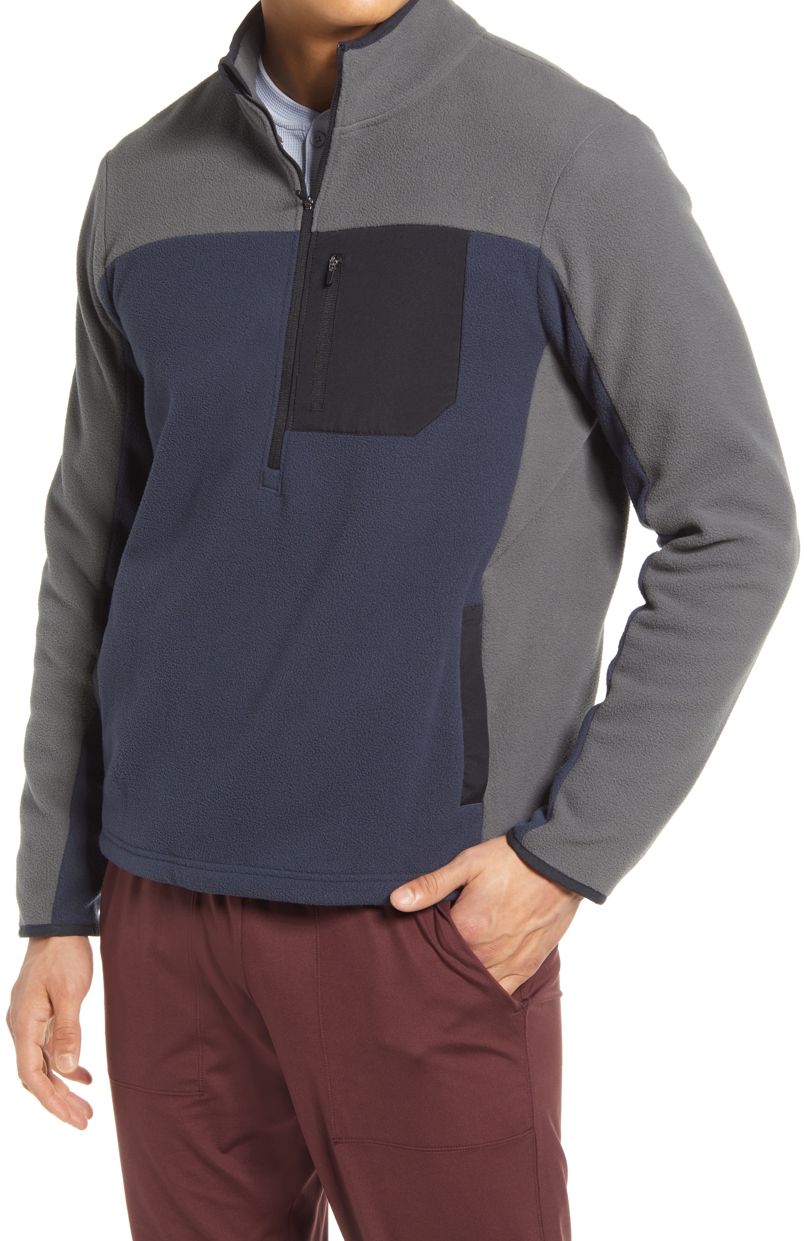 quarter zip pullover with pockets