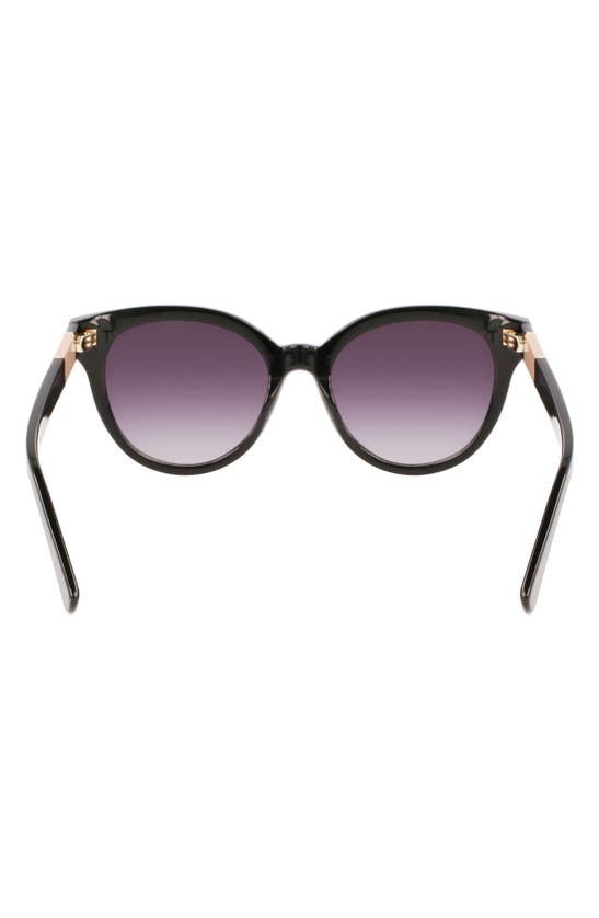 Shop Longchamp Le Pliage 53mm Gradient Round Sunglasses In Black