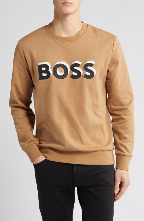 BOSS Soleri Graphic Sweatshirt Medium Beige at