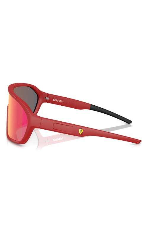 Shop Scuderia Ferrari 42mm Mirrored Pillow Sunglasses In Matte Red