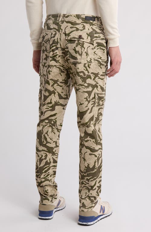 Ag Wells Cargo Pants In Topographical Map Green Multi