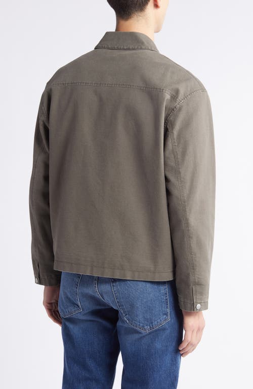 Frame Garment Washed Trucker Olive Green Cotton In Olive Green