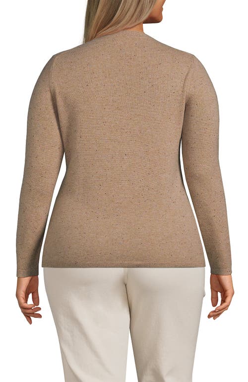 Shop Lands' End Plus Size Cashmere Sweater In Vicuna Heather Donegal