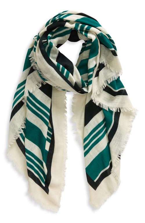 Rag & Bone Astra Stripe Cotton Scarf In Green