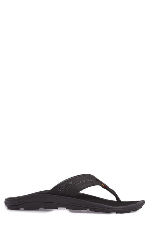 Shop Olukai Kipi Flip Flop In Black/black