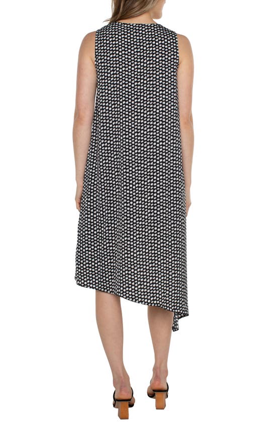 Shop Liverpool Los Angeles Sleeveless Asymmetric Hem Shift Dress In Black/ White Dot
