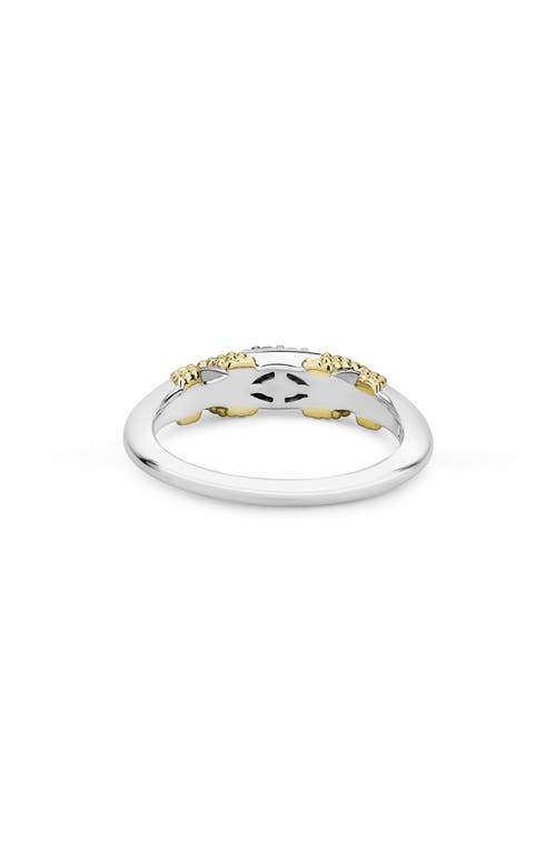 Lagos Sterling Silver & 18k Yellow Gold Caviar Lux Diamond Ring In Two Tone/diamond