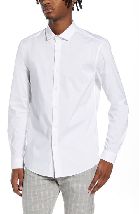 Topman Male Shirt Light Grey Size S Cotton