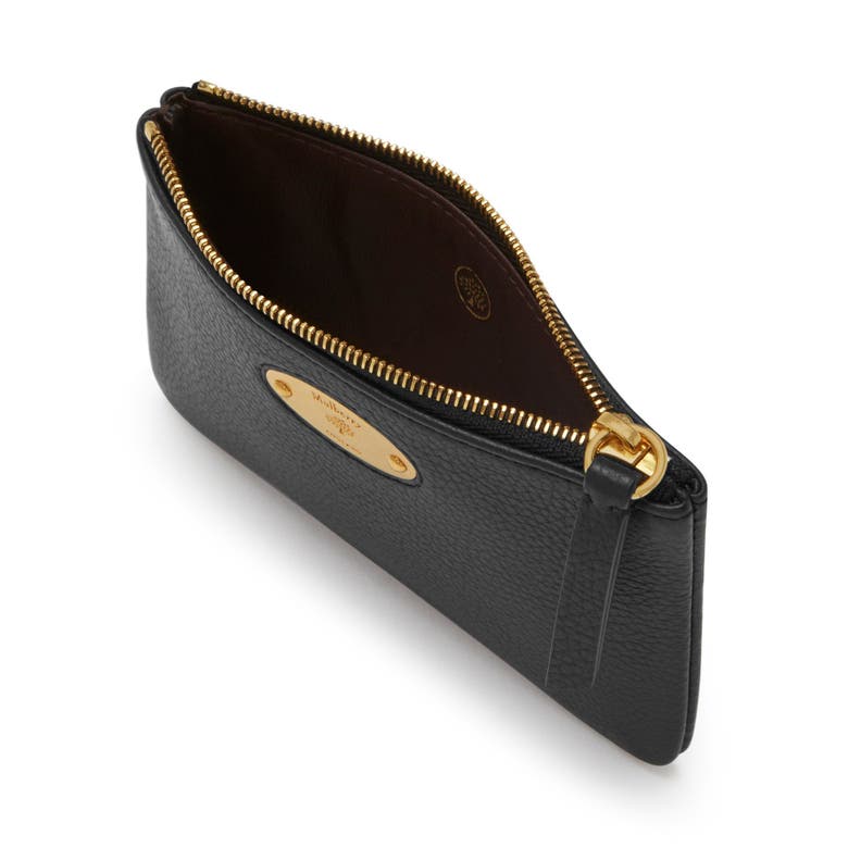 Mulberry Plaque Small Zip Coin Pouch Scg In Black