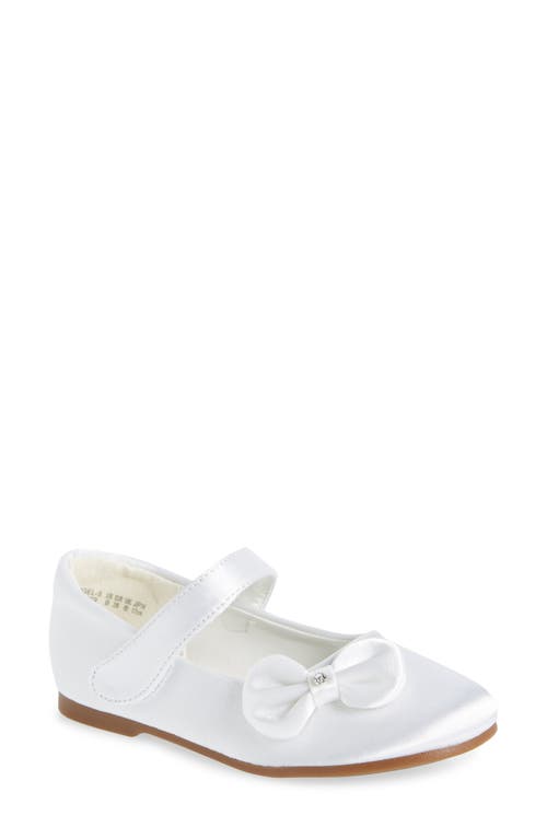 Dream Pairs Kids' Angel Crystal Bow Mary Jane In White/satin
