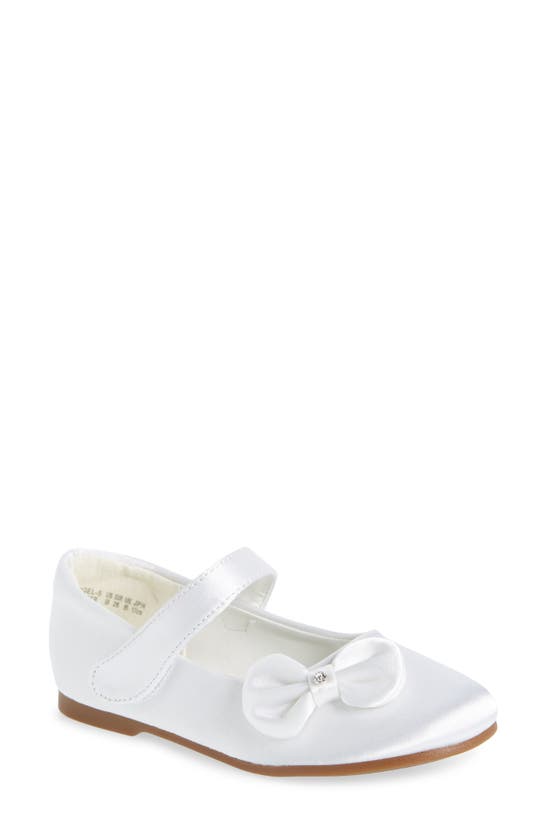 Dream Pairs Kids' Angel Crystal Bow Mary Jane In White/ Satin