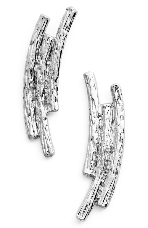 Karine Sultan Three Row Drop Earrings in Silver