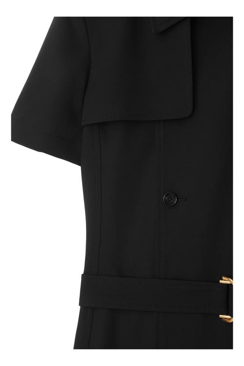 Burberry Waist Belted Midi Dress With Button Detailing In Black