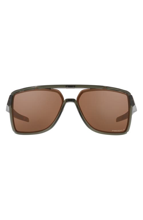 Oakley Castel 63mm Prizm Polarized Oversize Rectangular Sunglasses in Olive at Nordstrom