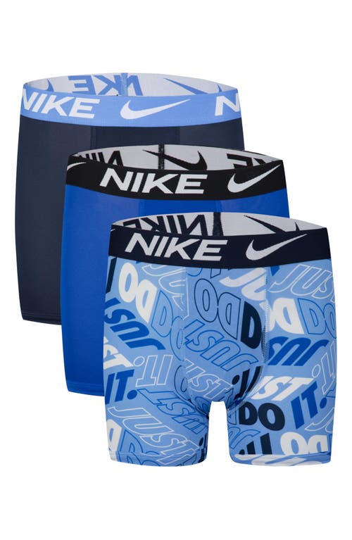 Shop Nike Kids' Assorted 3-pack Micro Essentials Boxer Briefs In White/university Blue