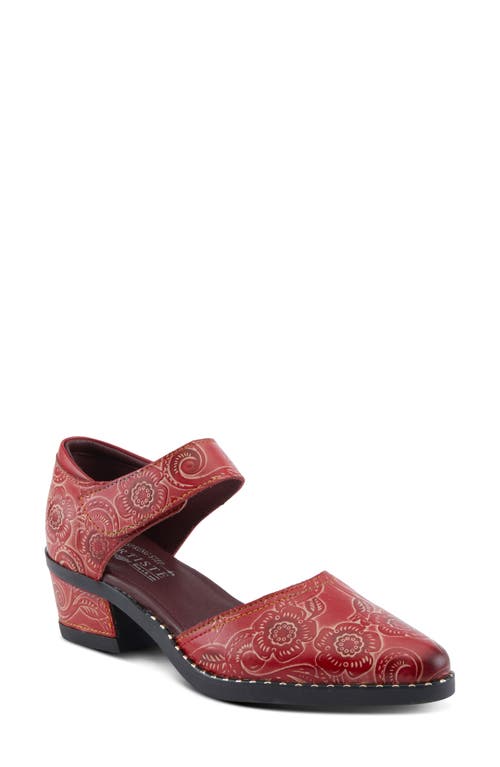 L'artiste By Spring Step Jazzberry Ankle Strap Pump In Red Multi