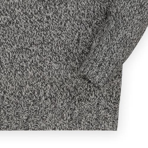 Hope & Henry Baby Boys' Mock Neck Button Placket Sweater, Infant In Charcoal Marl Rib Yoke