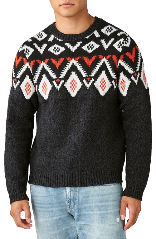 Lucky Brand Fair Isle Cotton Sweater Black Multy at Nordstrom,