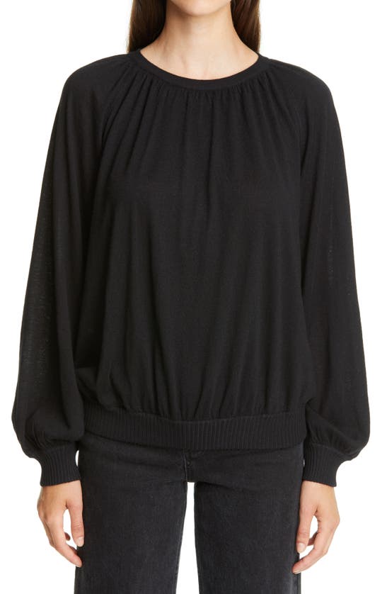 Co Balloon Sleeve Cashmere Sweater In Black