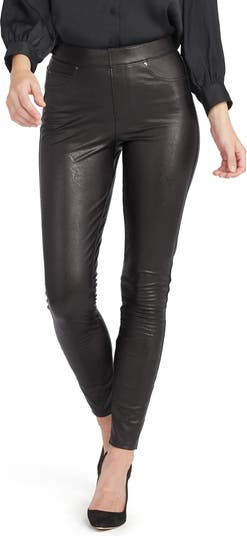 Spanx Leather-Like Ankle Skinny Trousers, Noir Black