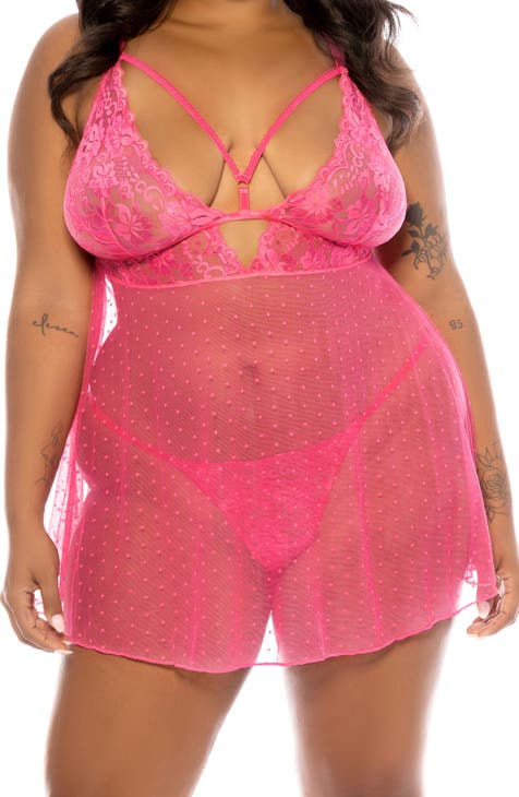 Pink stripped bubbly chemise