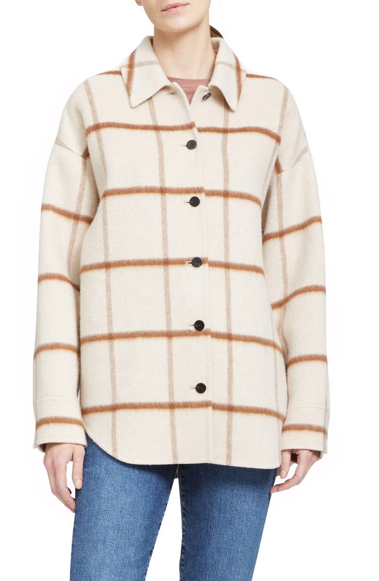 THEORY Plaid Shirt Jacket, Main, color, IVORY MULTI
