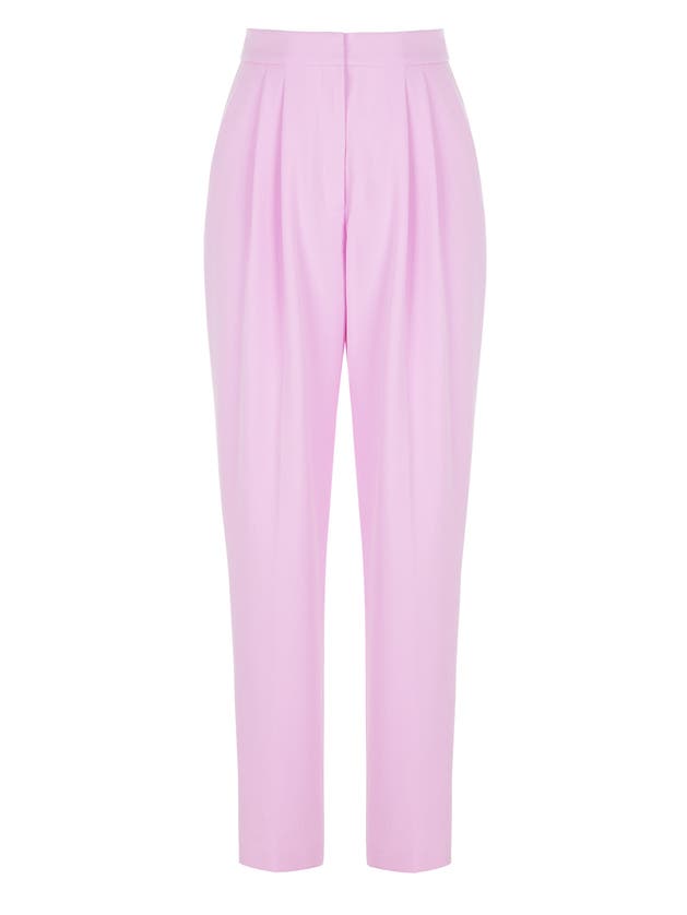 Shop Nocturne High Waist Carrot Pants In Pink