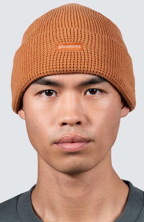 Pleasures Old E Waffle Beanie In Rust