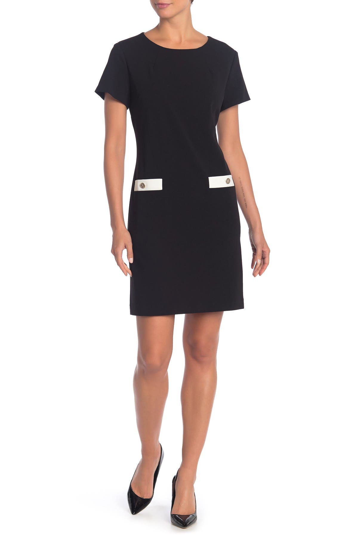 tommy hilfiger faux pocket shift dress