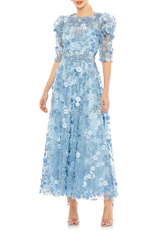 Mac Duggal Floral Embroidered Appliqué Cocktail Dress in French Blue at Nordstrom, Size 10