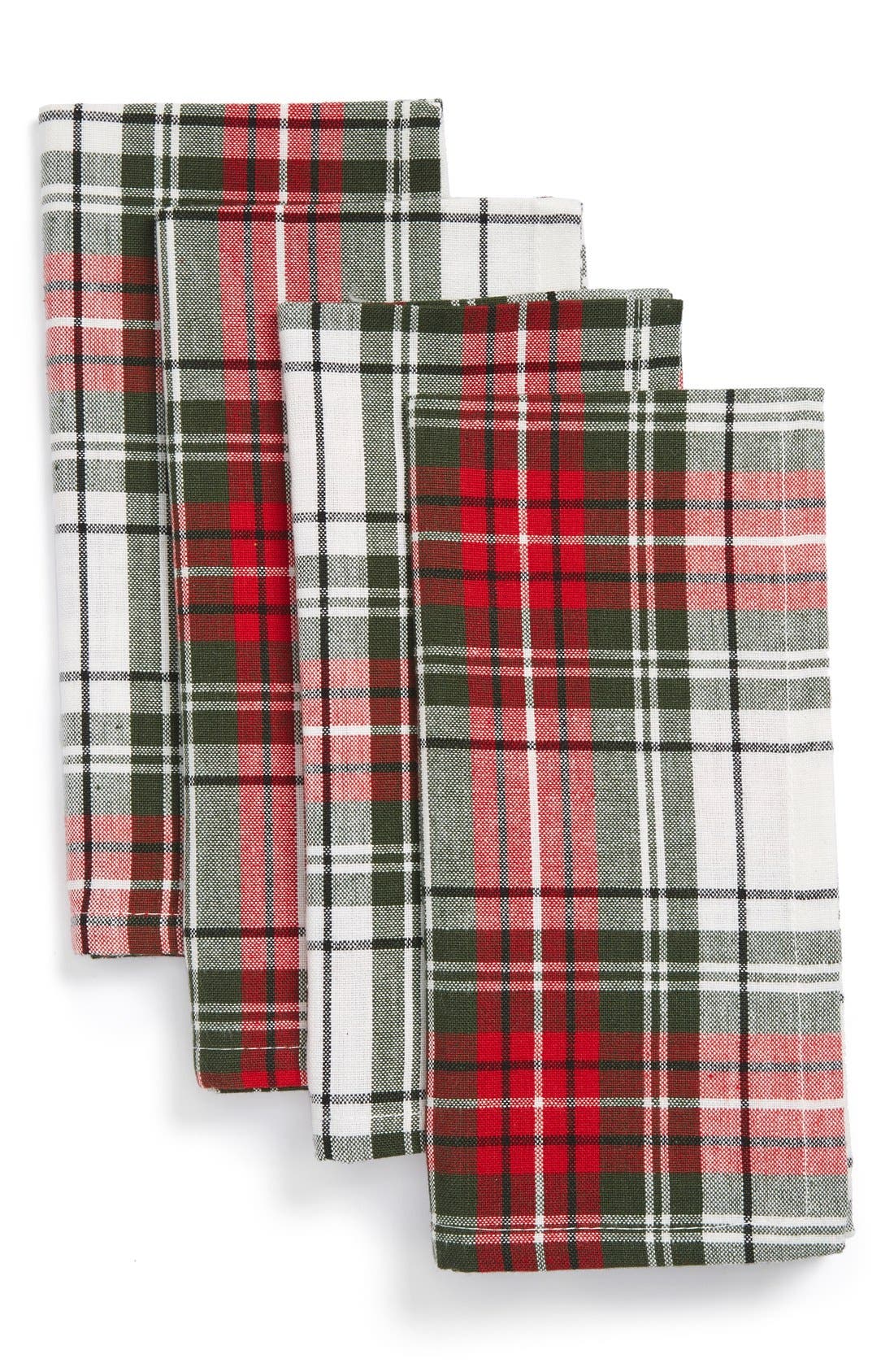 Design Imports 'Christmas Plaid' Cotton Napkins (Set of 4) Nordstrom