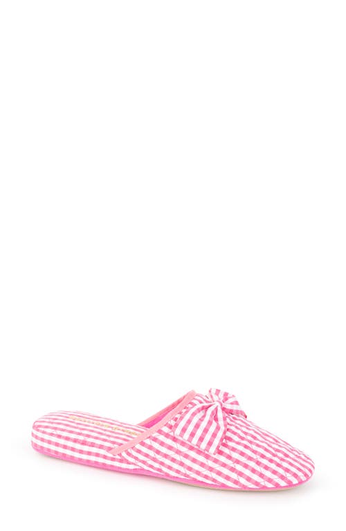 Zoe Gingham Quilted Slipper in Hot Pink