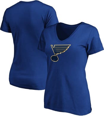 Women's Fanatics Branded Navy/Gold St. Louis Blues Ombre Spirit Jersey Long  Sleeve Oversized T-Shirt