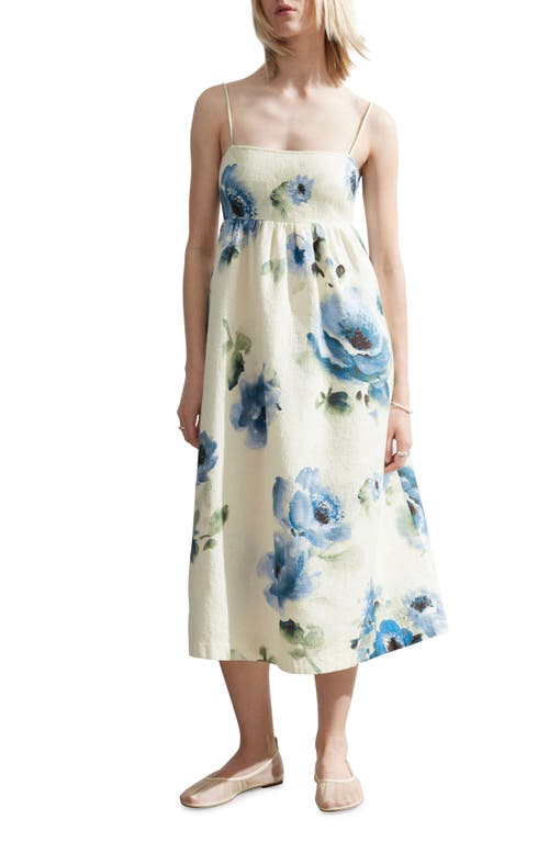 & Other Stories Floral Midi Dress Beige Dusty Light at Nordstrom,