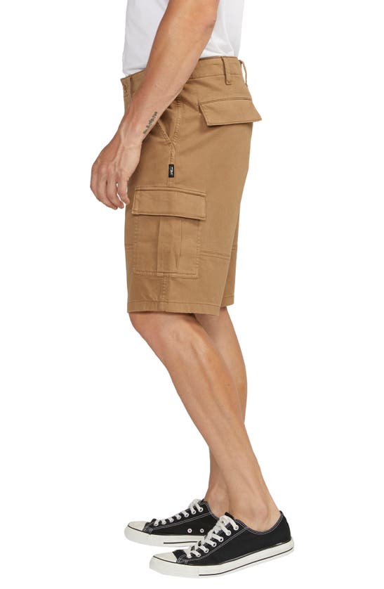 Silver Jeans Co. Stretch Cotton Twill Cargo Shorts In Desert