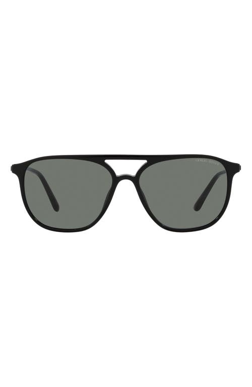 56mm Pilot Sunglasses in Black