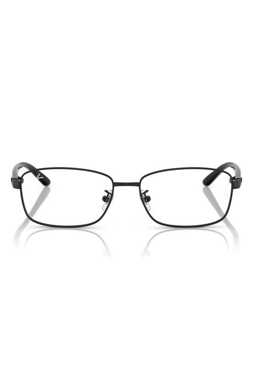 Ray Ban Ray-ban 56mm Rectangular Pillow Optical Glasses In Matte Black