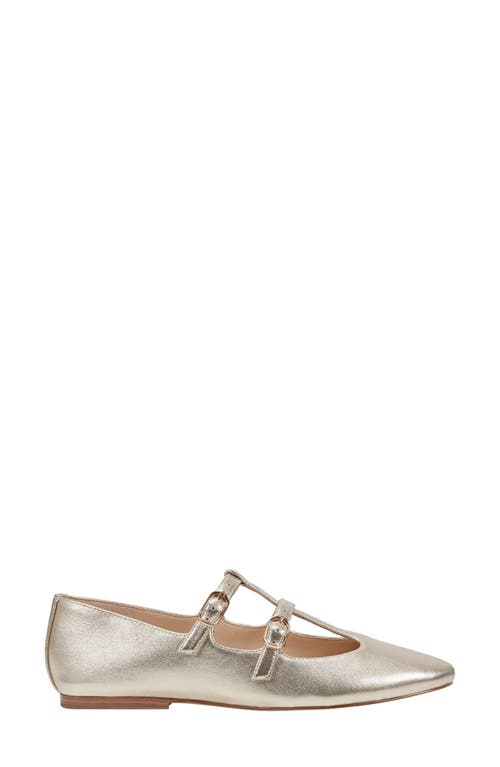 Shop Marc Fisher Ltd Evie T-strap Flat In Gold