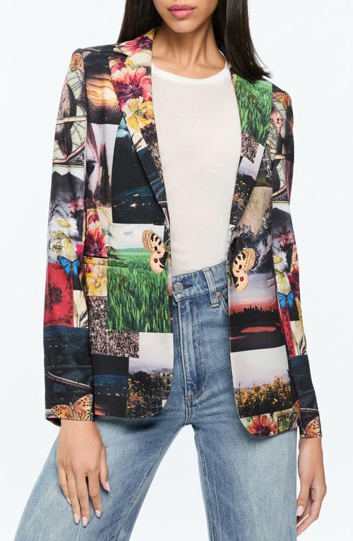 Shop Alice And Olivia Alice + Olivia Macey Print Blazer In Eco Fusion